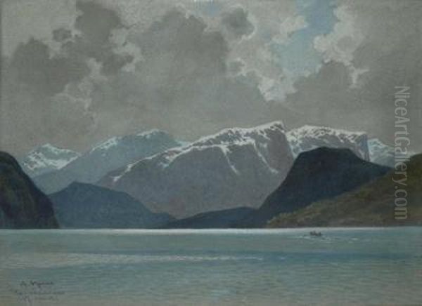 Blick In Den Romsdals Naes Fjord Oil Painting by Albert Kunze