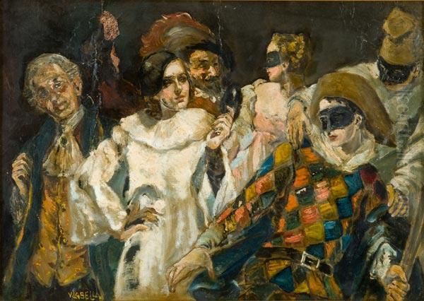 Maschere Carnevalesche Oil Painting by Vincenzo La Bella