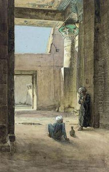 Arabs At The Ruins Oil Painting by Michelle La Spina