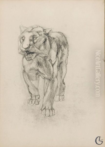 Tigre Qui Marche Oil Painting by Georges Lacombe