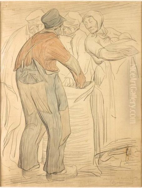 Etude Pour La Derniere Recolte Oil Painting by Eugene Laermans