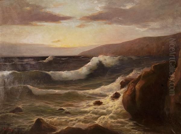 Waves Oil Painting by Grivas Lambros