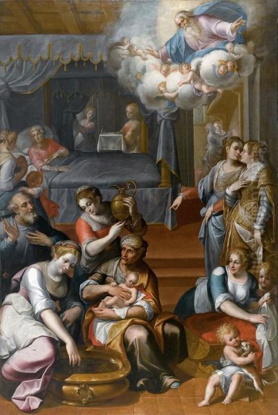 Nascita Della Vergine Oil Painting by Paolo Camillo Landriani