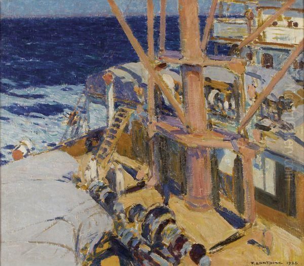 Sur Le Pont Oil Painting by Fernand Lantoine