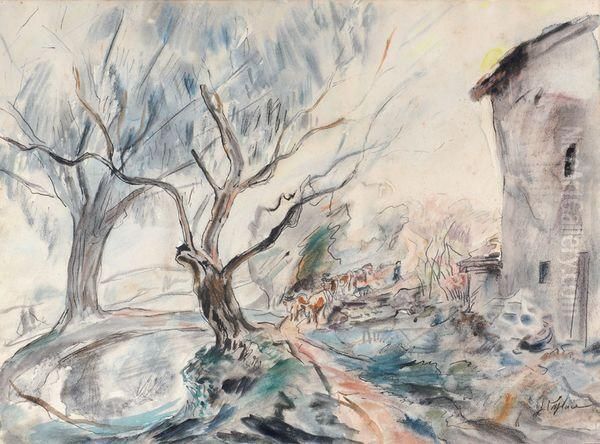 Le Retour Du Troupeau Oil Painting by Jacques Laplace