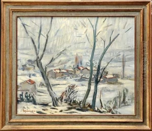 Paysage Enneige Oil Painting by Jacques Laplace
