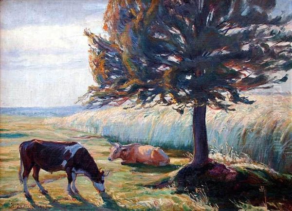 Pejzaz Wiejski Oil Painting by Kazimierz Lasocki