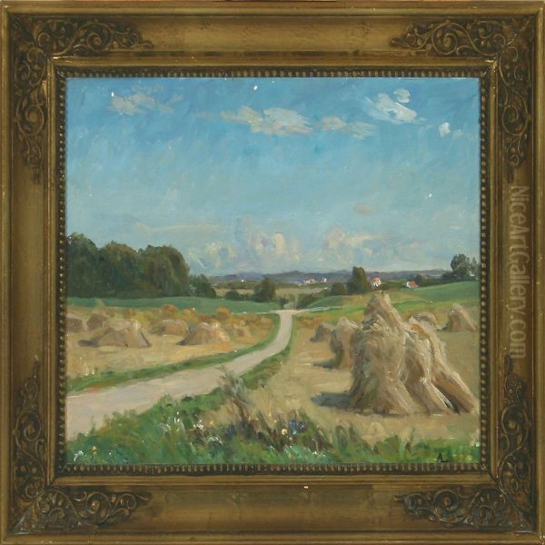 Summerlandscape Oil Painting by Aksel Martin Lassen