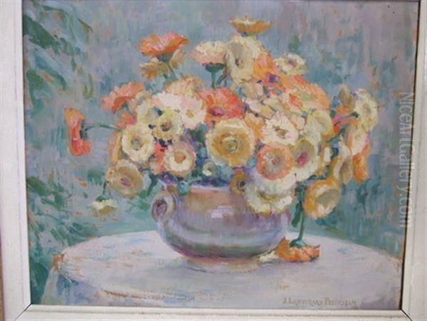 Bouquet De Fleurs Oil Painting by Jeanne Lauvernay-Petitjean