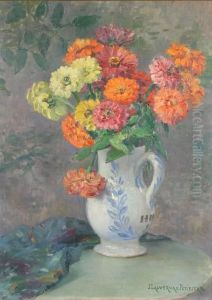 Zinnias In A Pitcher