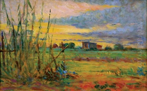 Paisaje De Lanus Oil Painting by Alfredo Lazzari