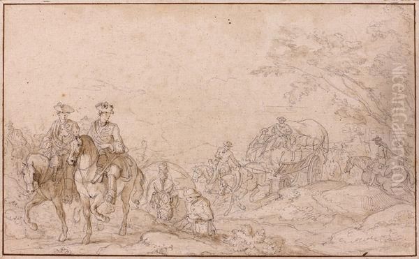 Convoi Militaire Oil Painting by Jean-Baptiste Le Paon