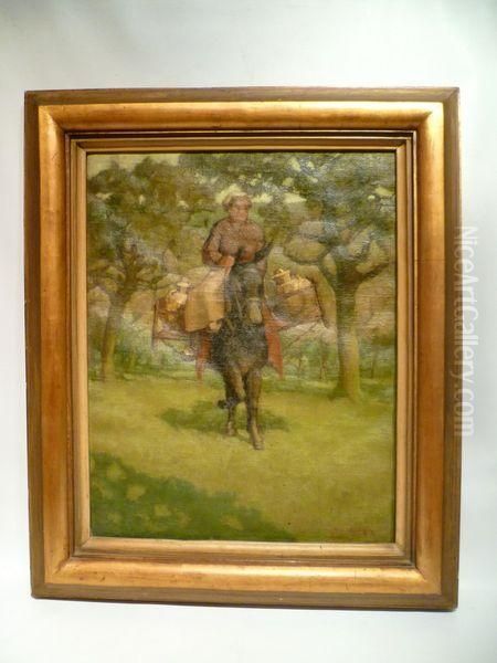 Servante De Ferme Normande Oil Painting by Lucien, Luc Leclercq