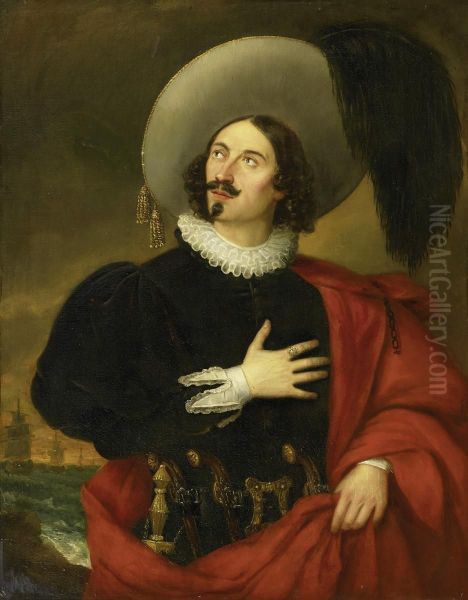 Portrait Of A Flemish Privateer Jeanbart Oil Painting by Denis Joseph Lecocq