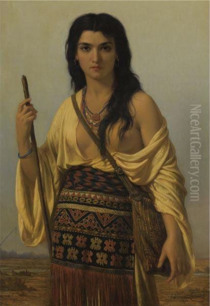 Minnehaha Oil Painting by Charles Emile Hippolyte Lecomte-Vernet