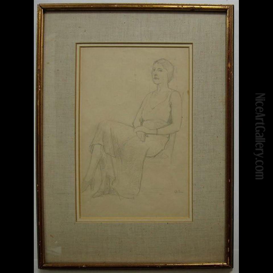 Portrait Of Florence Bindoff Oil Painting by Ozias Leduc
