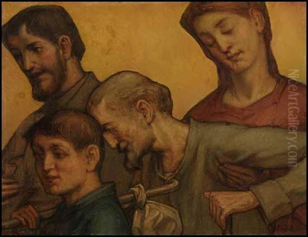 Le Vieillard Et Les Siens Oil Painting by Ozias Leduc