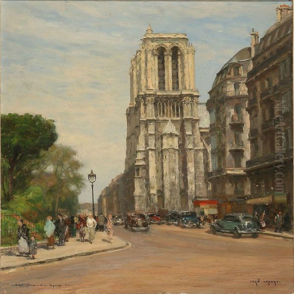 Notre Dame - Etrue Lagrange. Paris Oil Painting by Jean Lefort