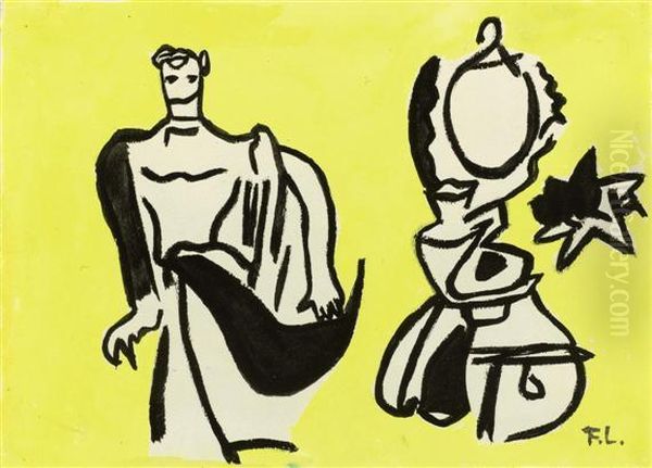 Les Vitrines Oil Painting by Fernand Leger