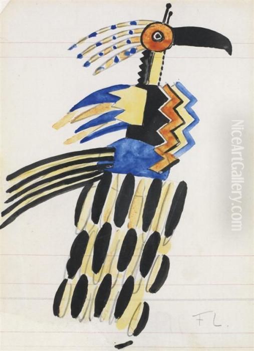 Projet De Costume : Creation Du Monde Oil Painting by Fernand Leger