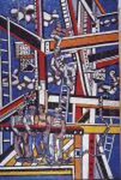 Les Constructeurs Oil Painting by Fernand Leger