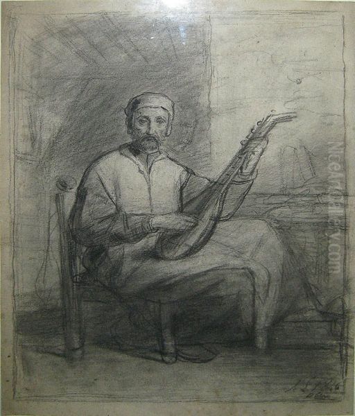 Le Joueur De Luth Oil Painting by Nicolas Legrand