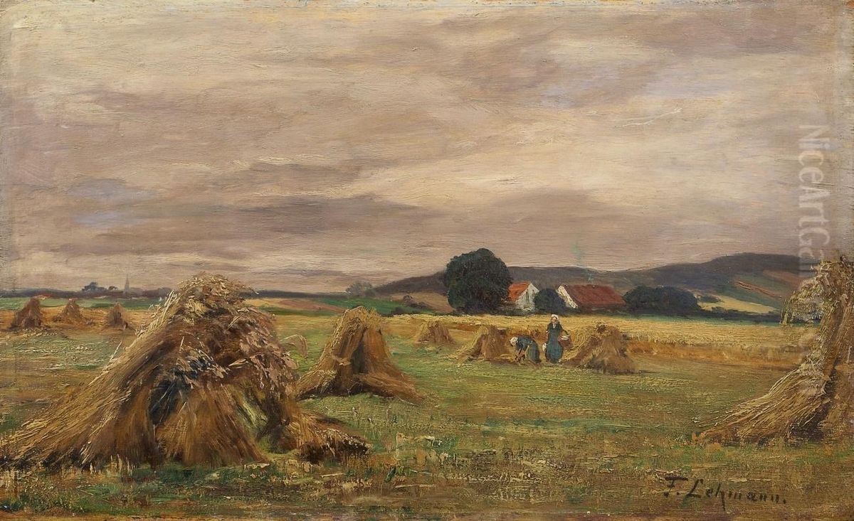 Hollandische Sommerlandschaft Mit Getreideernte Oil Painting by Elisabeth Frederika Lehmann