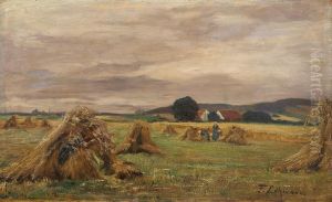 Hollandische Sommerlandschaft Mit Getreideernte