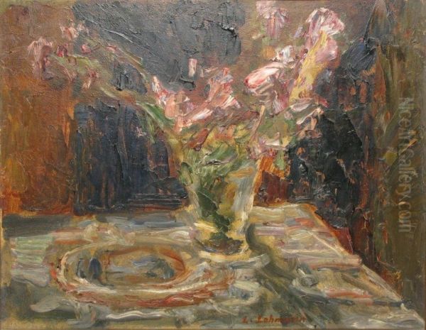 Bouquet A La Table Oil Painting by Leon Lehmann