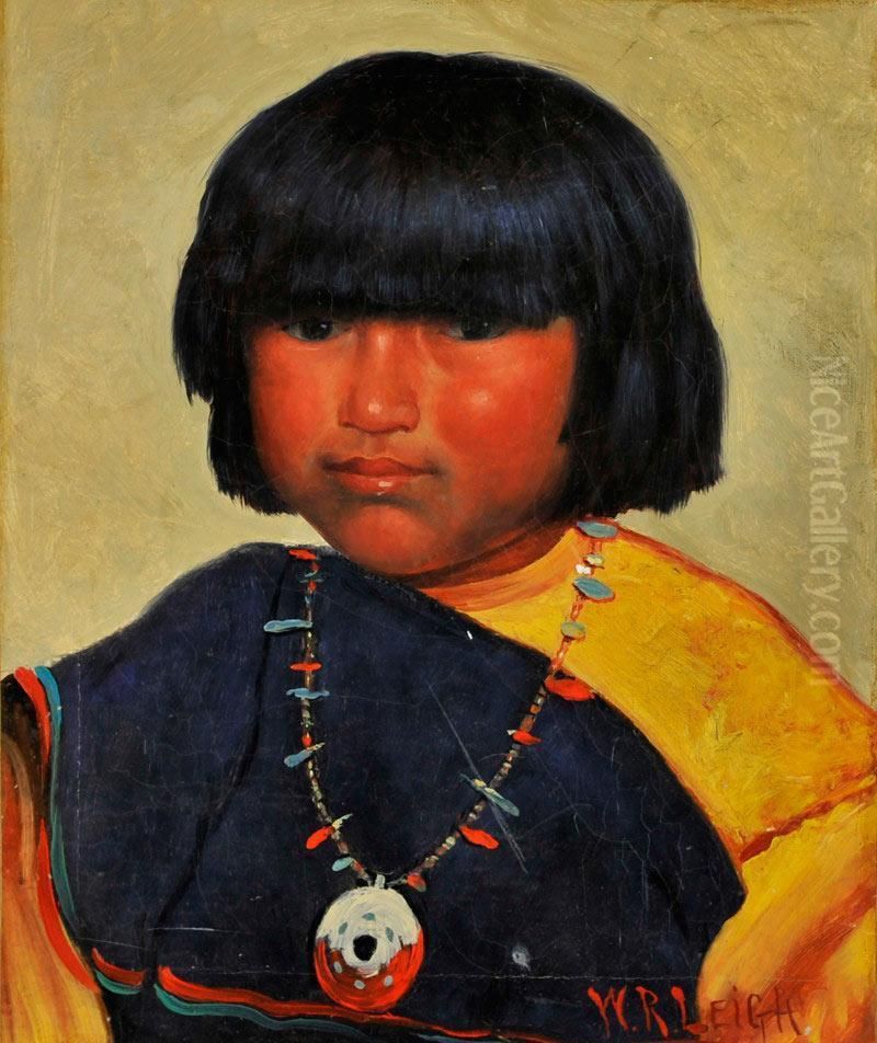 Indian Child Oil Painting by William Robinson Leigh