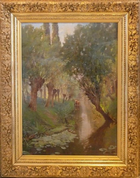 Vattenbryn Oil Painting by Adolphe Frederic Lejeune