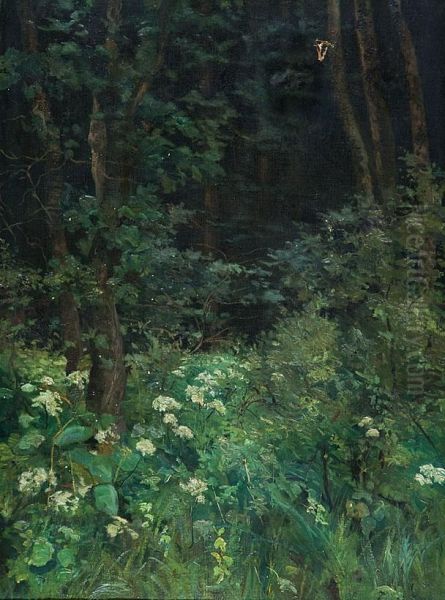 Waldbaume Und Bluhende Wiesenpartie Oil Painting by Louis Lejeune