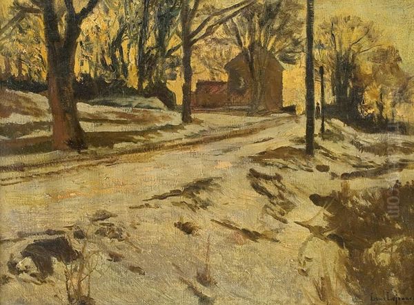 Pejzaz Zimowy Oil Painting by Louis Lejeune