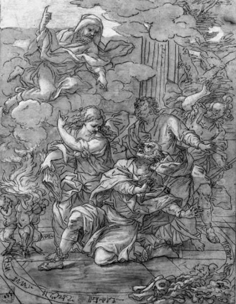 God The Father Chastizing A Cabalist Oil Painting by Giovanni Battista Lenardi