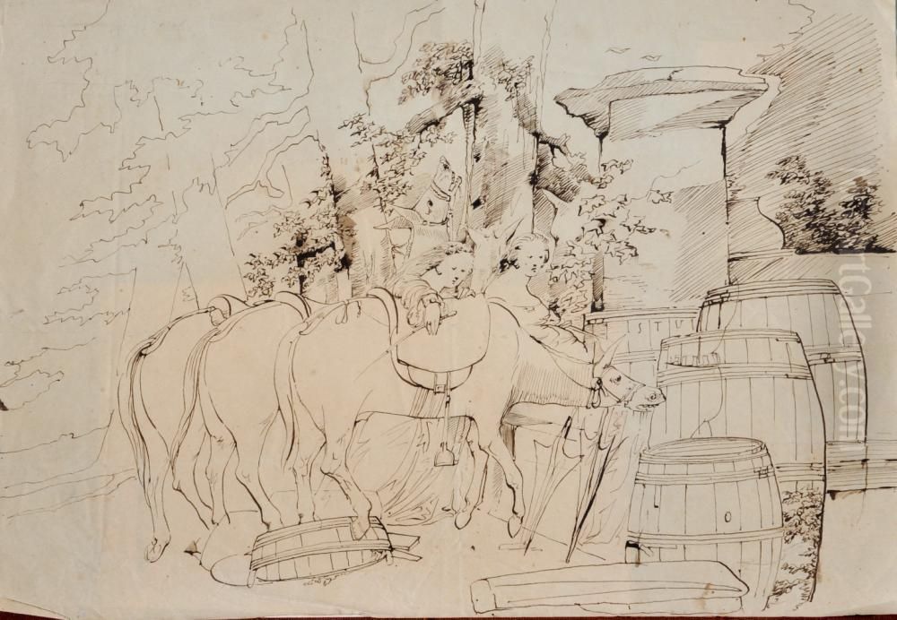 Scena Agreste Oil Painting by Giovanni Lentini