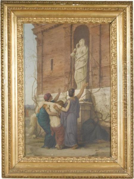 Supplication Before The Goddess Hygieia Oil Painting by Louis Hector Leroux