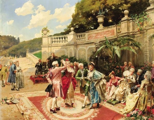 The Garden Party Oil Painting by Henri Victor Lesur
