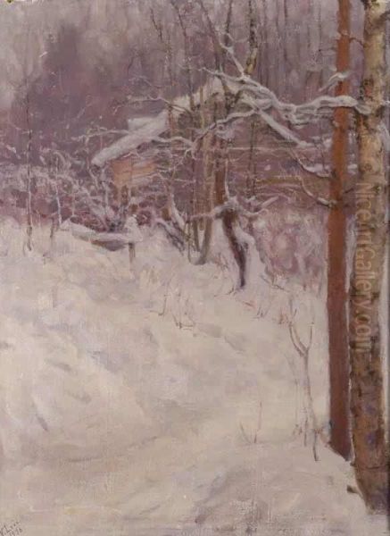 Winter Oil Painting by Vassilij Levi