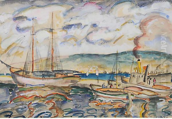 Paesaggio Di Mare Oil Painting by Adolfo Levier