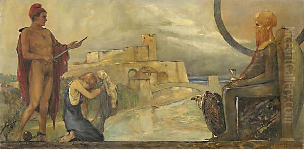 Allegoria Del Tempo Oil Painting by Giulio Angelo Liberali