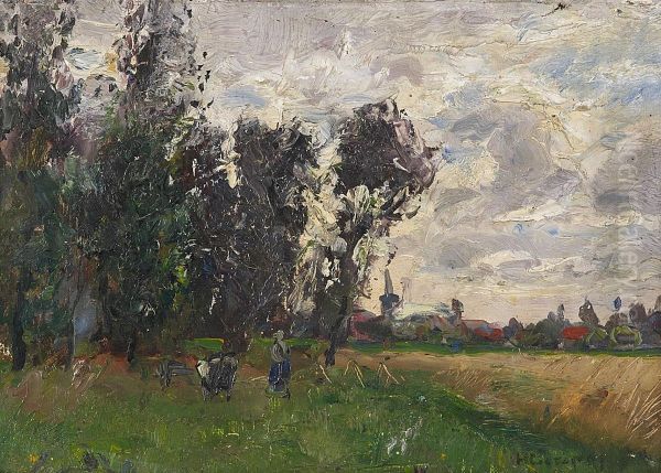 Landschaft Oil Painting by Helmut Liesegang