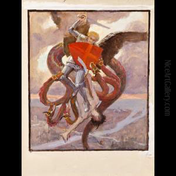 San Michele Arcangelo Oil Painting by Hans Lietzmann