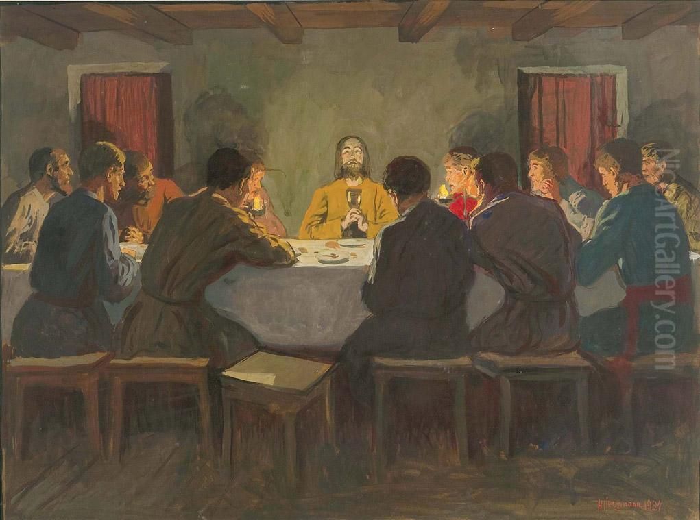 Ultima Cena Oil Painting by Hans Lietzmann