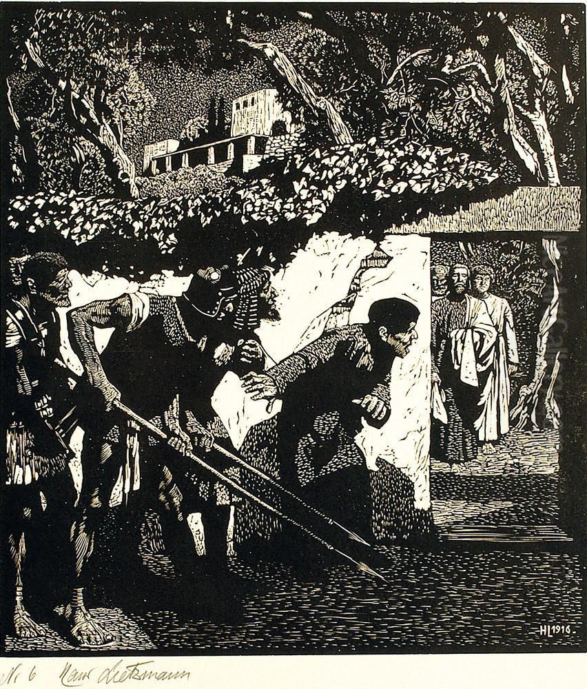 Il Tradimento Di Giuda E La Salita Al Calvario Oil Painting by Hans Lietzmann