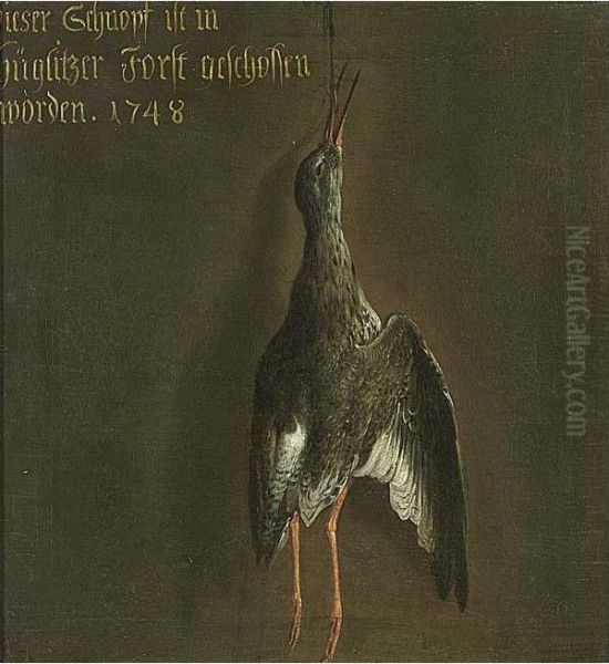 A Hunting Still Life With A Snipe Oil Painting by Heinrich Lihl