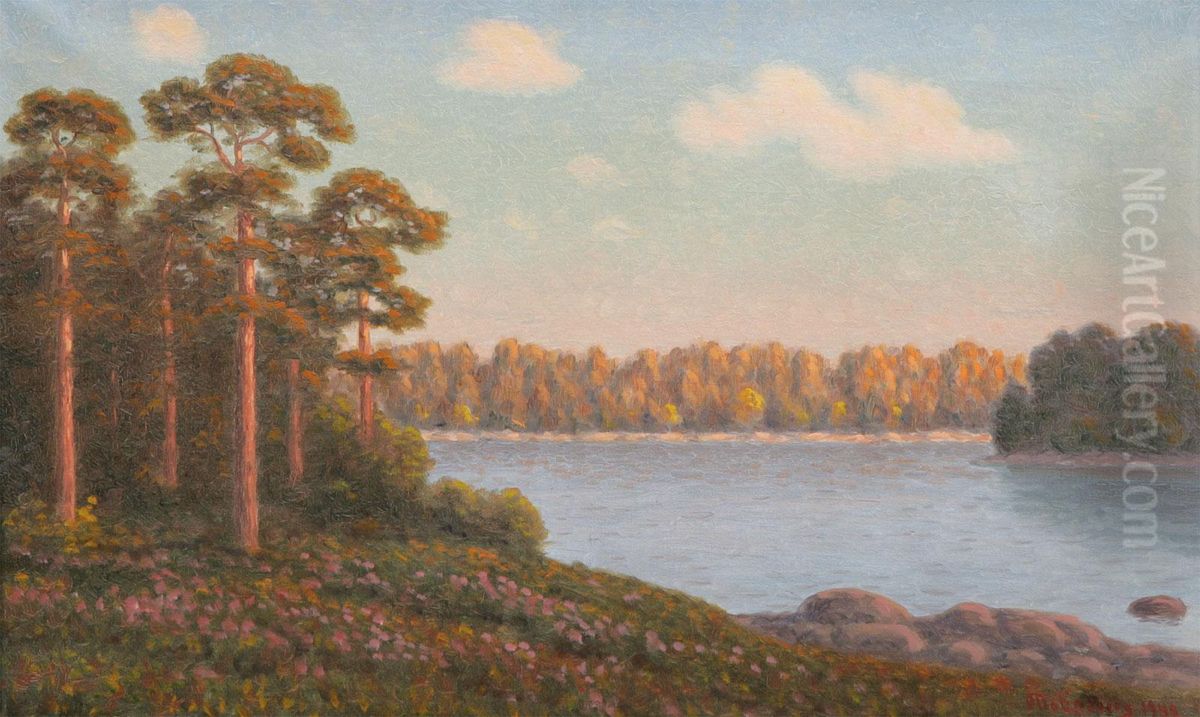 Insjolandskap Oil Painting by Otto Lindberg