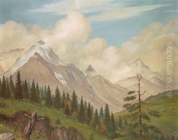 Wetterstein Oil Painting by Erich Lindenau