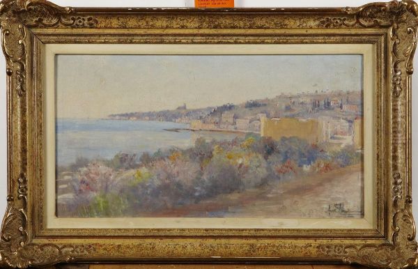 Sydlandsk Kuststad Oil Painting by Axel Lindman
