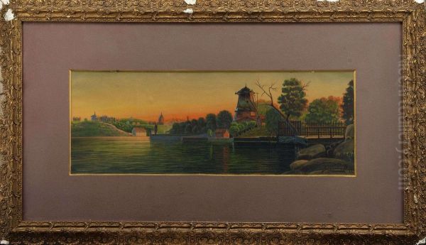 Stockholmsbild Oil Painting by Carl Lindqvist