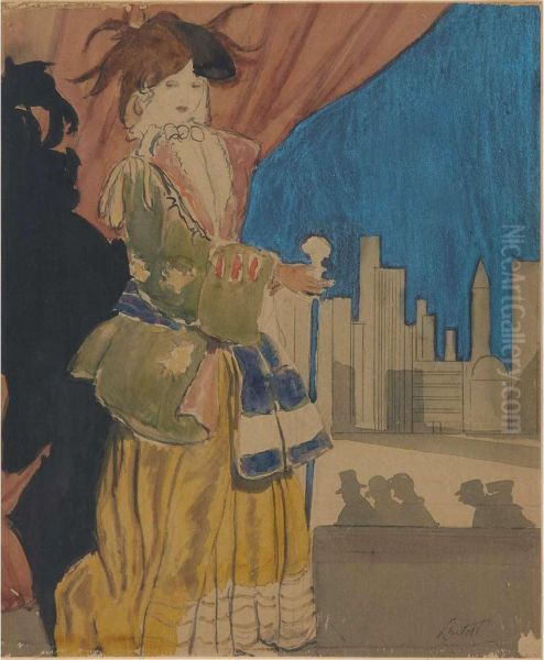 Beaux-arts Ball Costume Oil Painting by Edward Barnard Lintott